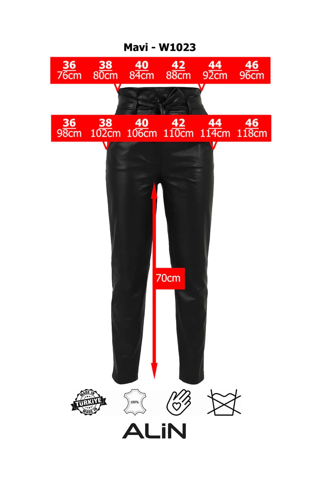 100% Genuine leather women's trousers - MALLTURK