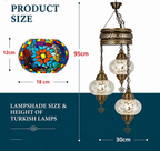 Turkish Mosaic Chandelier – 3 Globe