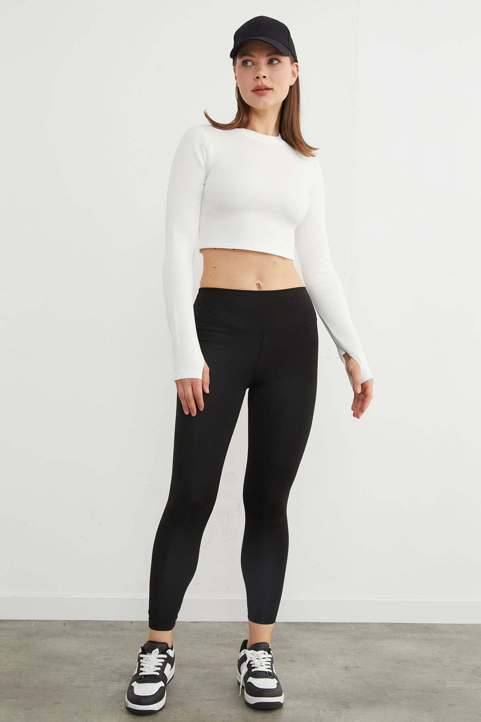 Active Text Printed High Waist Leggings - MALLTURK