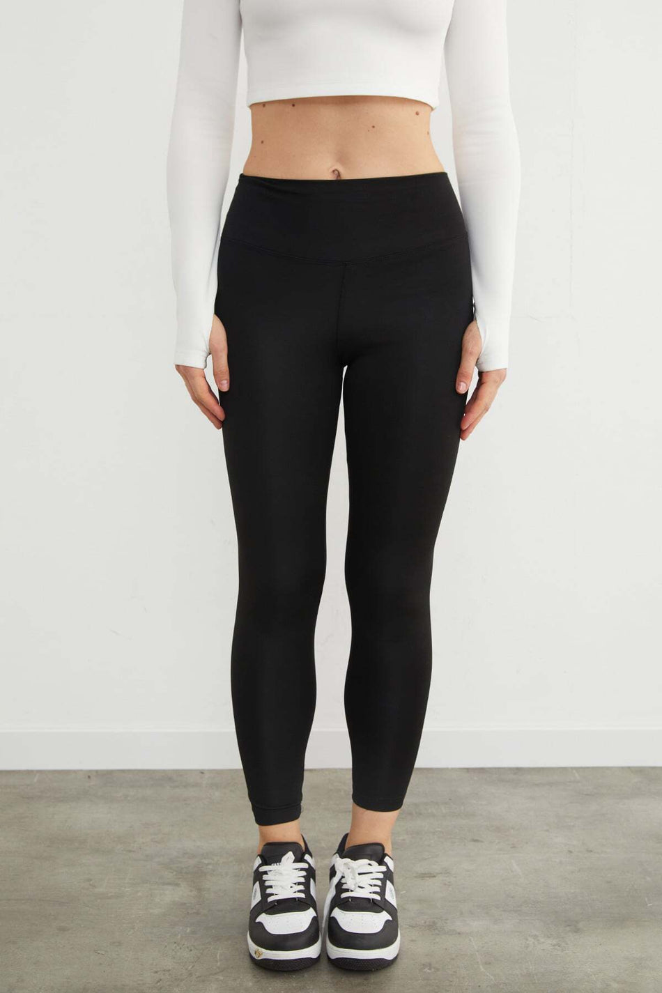Active Text Printed High Waist Leggings - MALLTURK