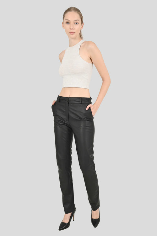 100% Genuine leather women's trousers