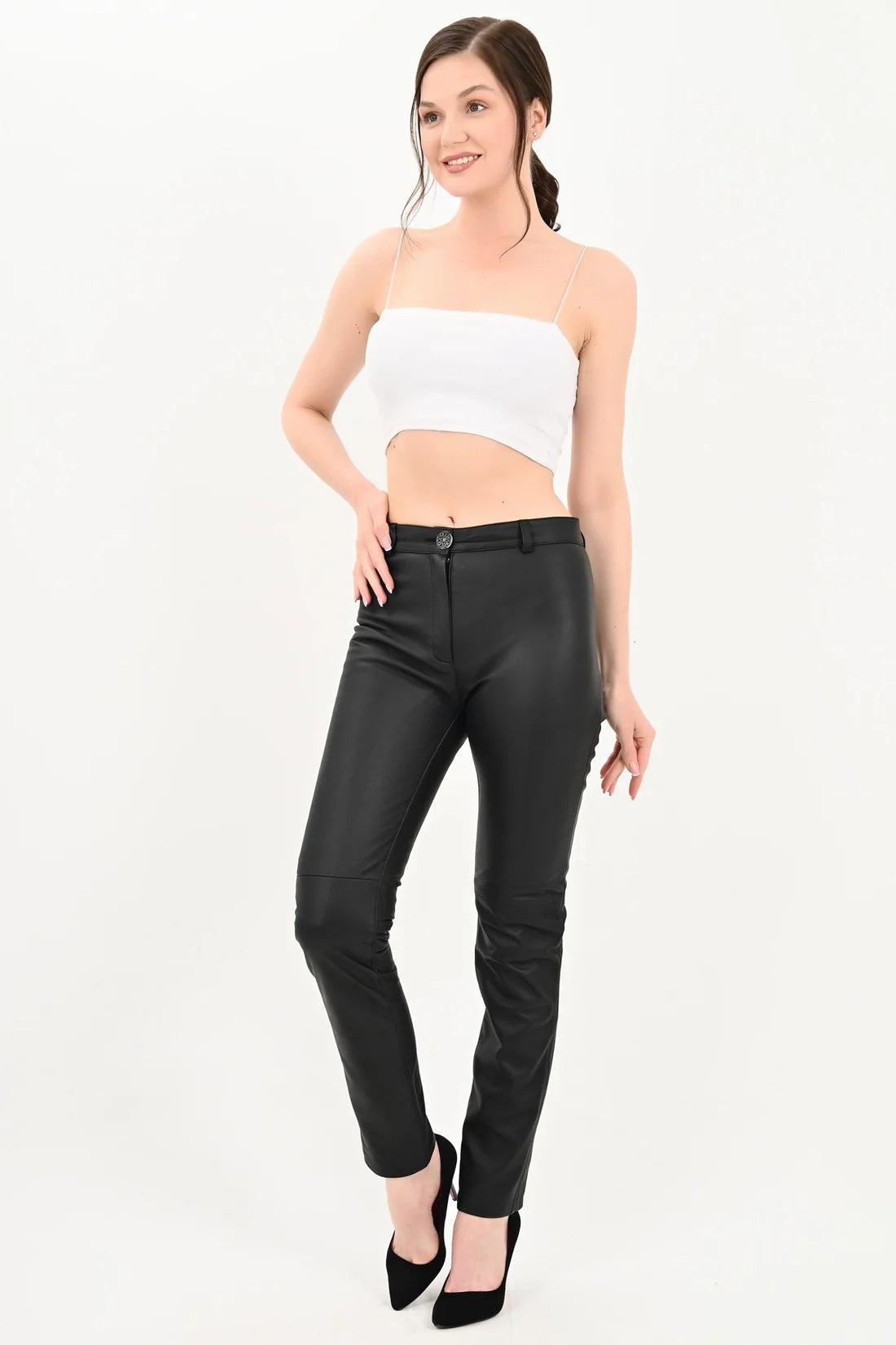 100% Genuine leather women's trousers