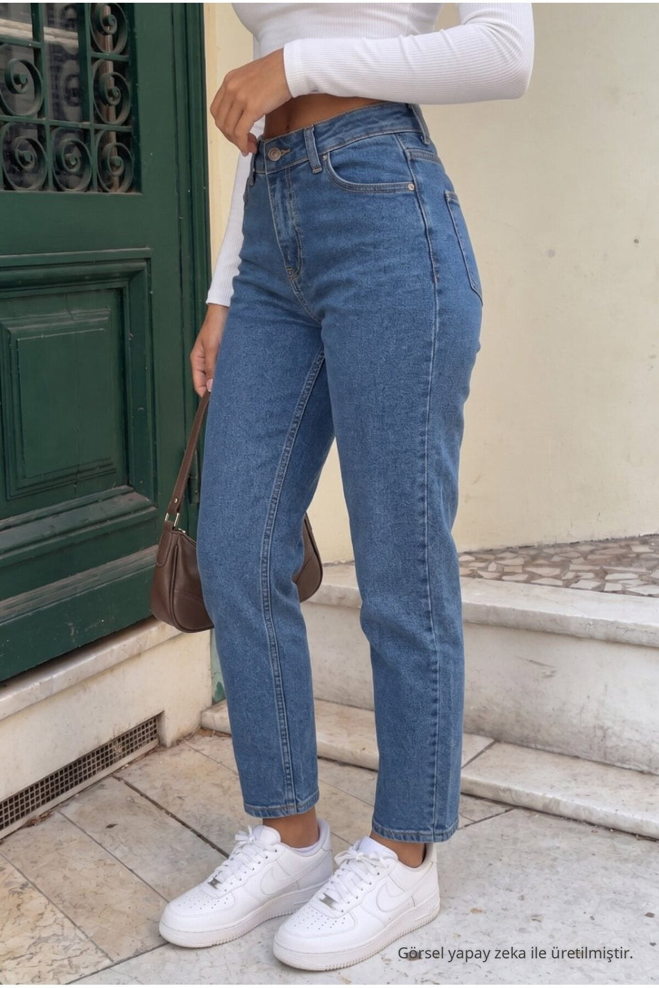Ankle Length Straight Fit Jeans Blue - MALLTURK