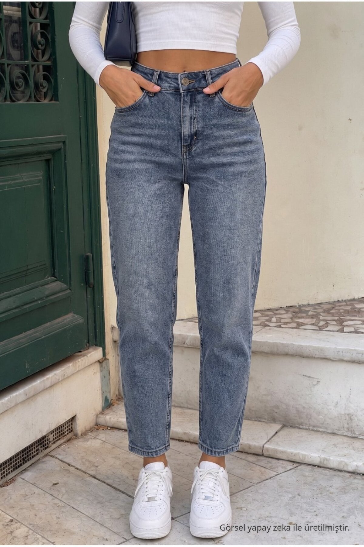 Ankle Length Straight Fit Jeans, Sky Blue - MALLTURK