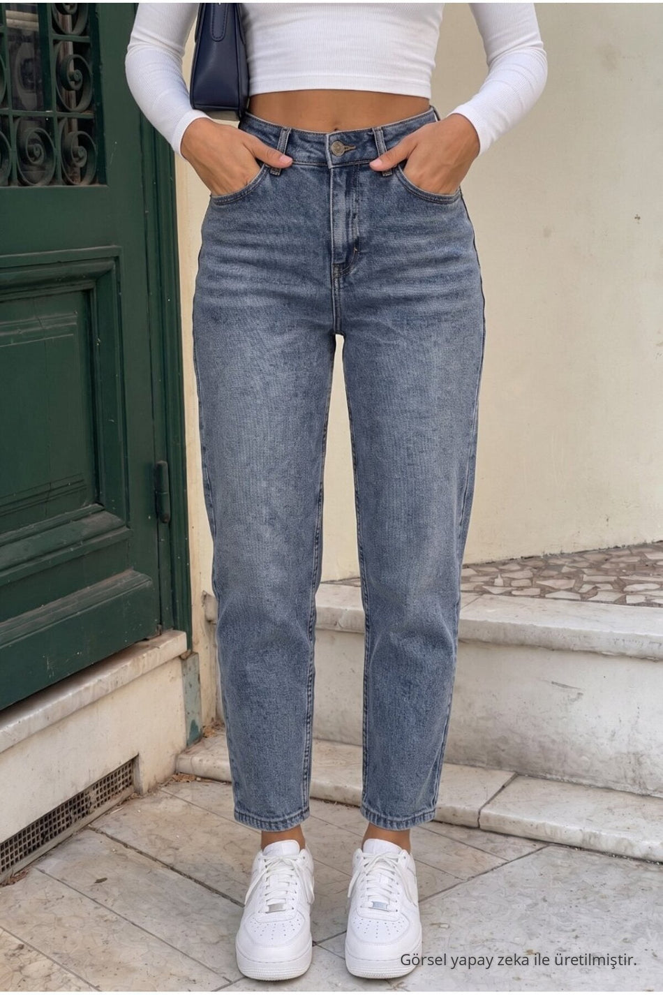Ankle Length Straight Fit Jeans, Sky Blue - MALLTURK