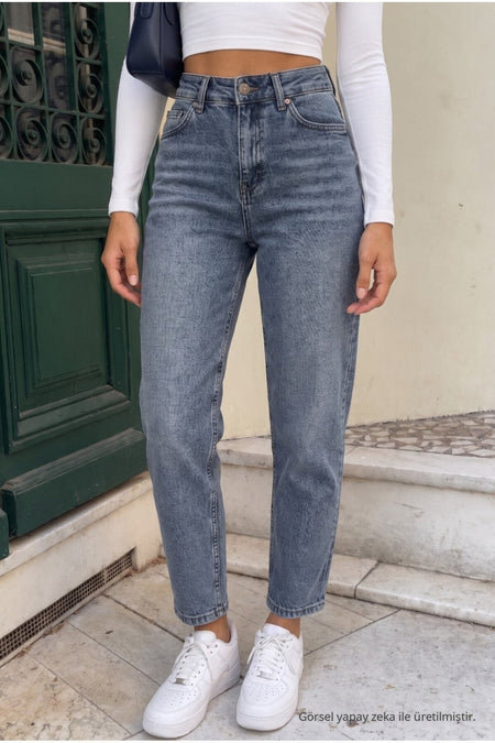 Ankle Length Straight Fit Jeans, Sky Blue - MALLTURK