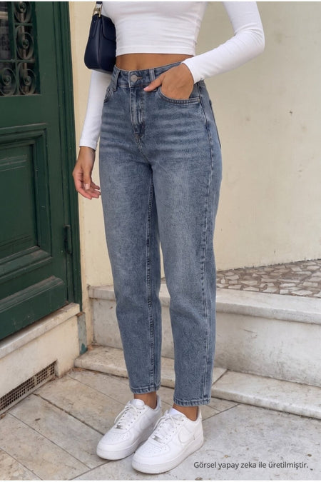 Ankle Length Straight Fit Jeans, Sky Blue - MALLTURK