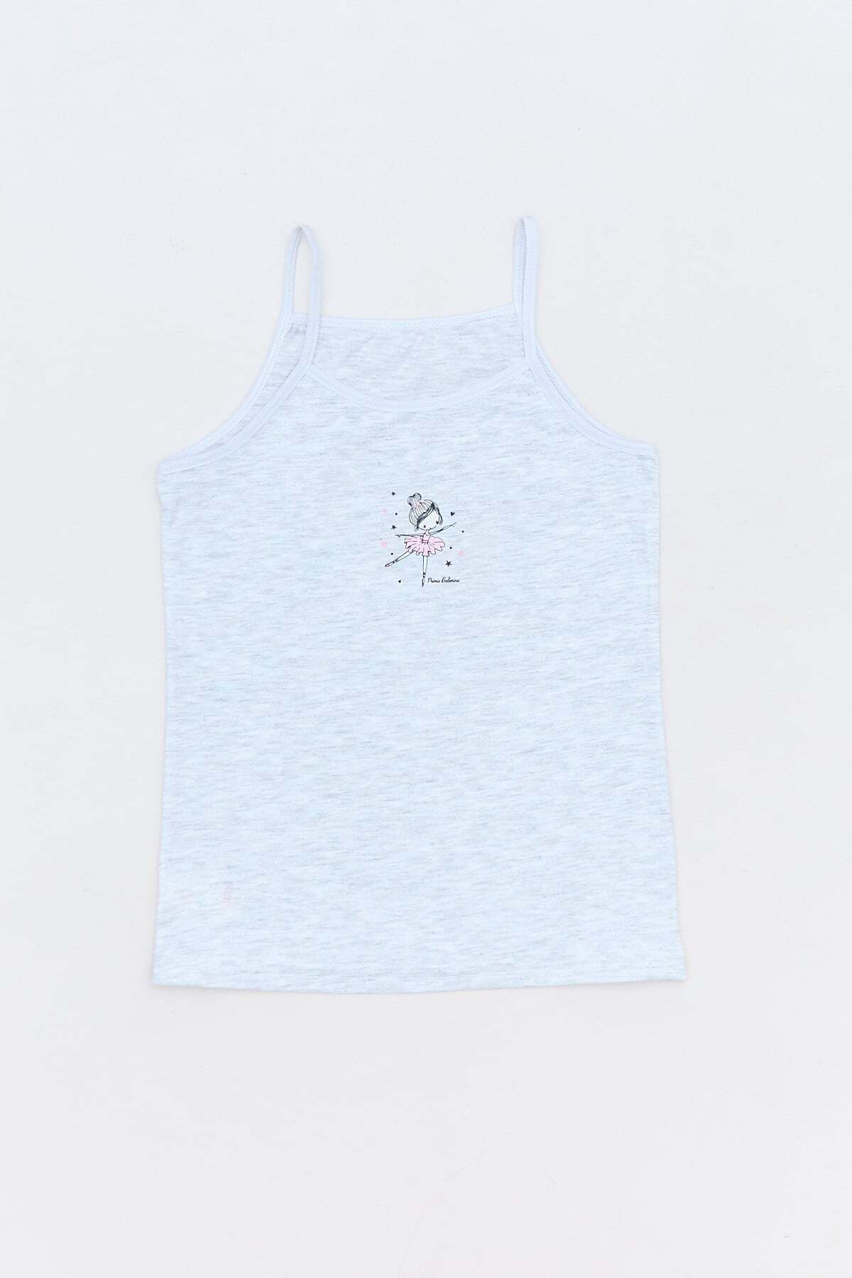 Ballerina Printed 3 Piece Girl's Tank Top - MALLTURK