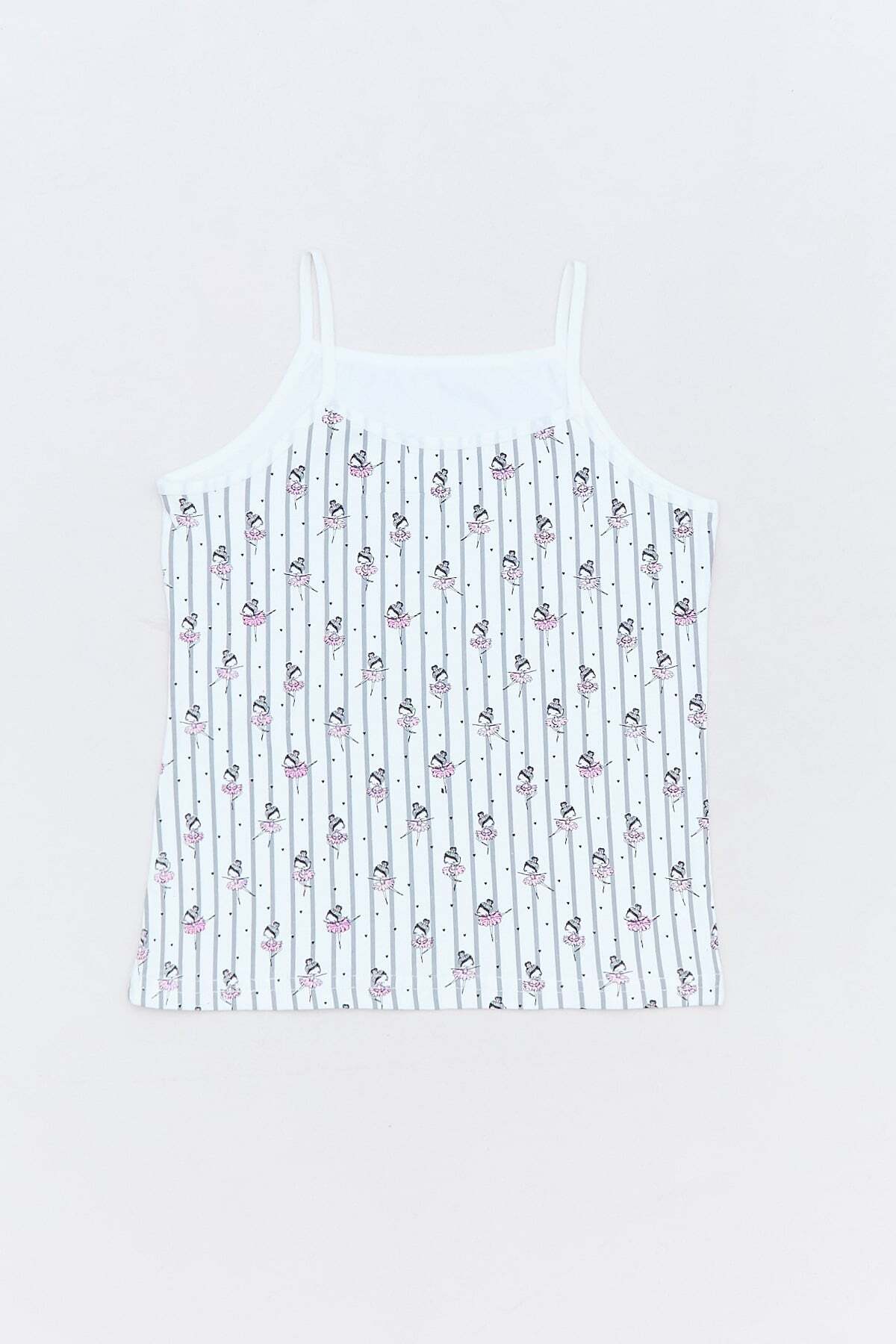 Ballerina Printed 3 Piece Girl's Tank Top - MALLTURK