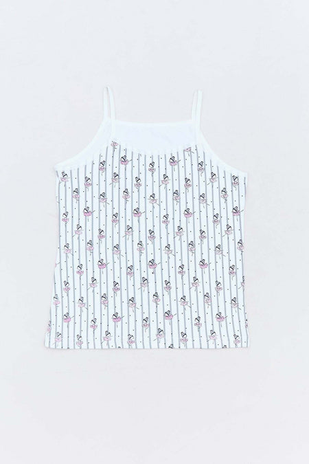 Ballerina Printed 3 Piece Girl's Tank Top - MALLTURK