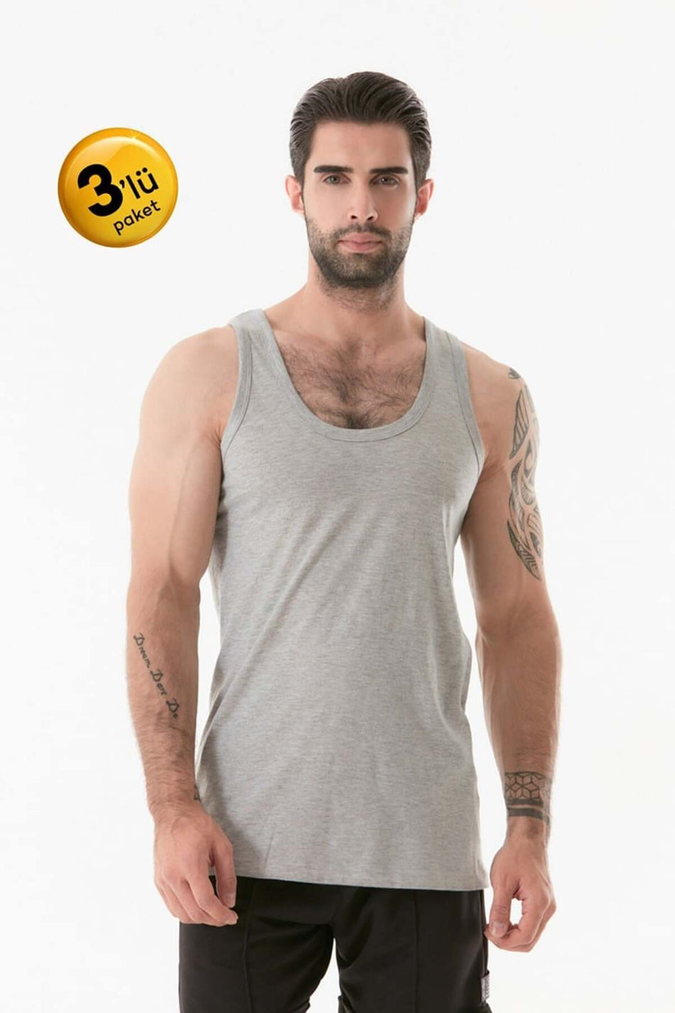 Basic 3-Piece Crew Neck Athlete Shirt - MALLTURK