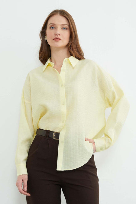 Basic Buttoned Crinkle Shirt - MALLTURK