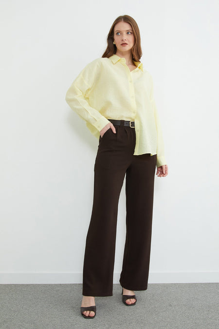 Basic Buttoned Crinkle Shirt - MALLTURK