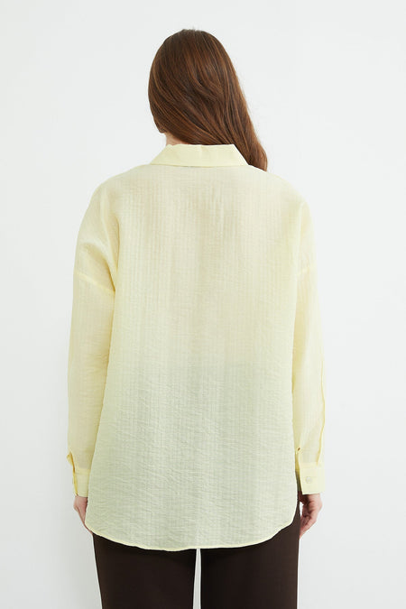 Basic Buttoned Crinkle Shirt - MALLTURK