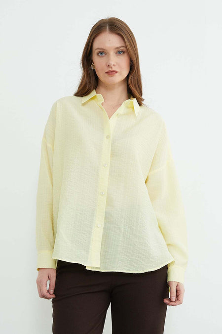 Basic Buttoned Crinkle Shirt - MALLTURK