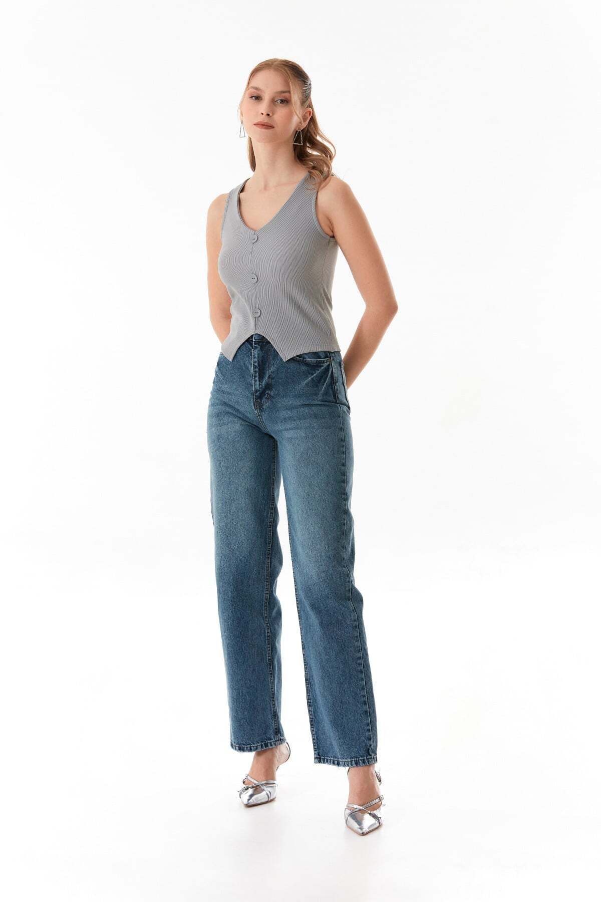 Basic Corded Buttoned Vest - MALLTURK