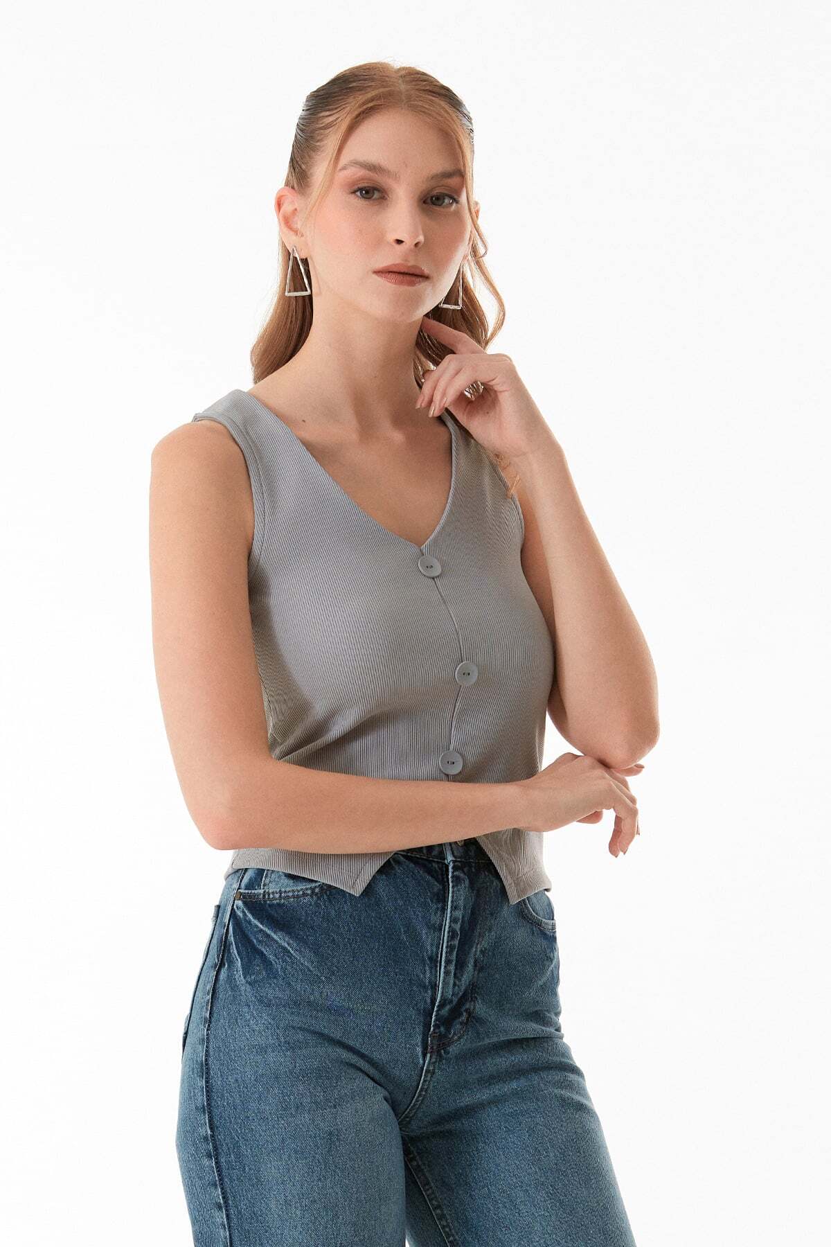Basic Corded Buttoned Vest - MALLTURK