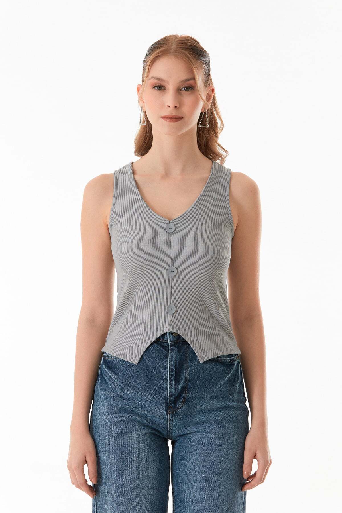 Basic Corded Buttoned Vest - MALLTURK
