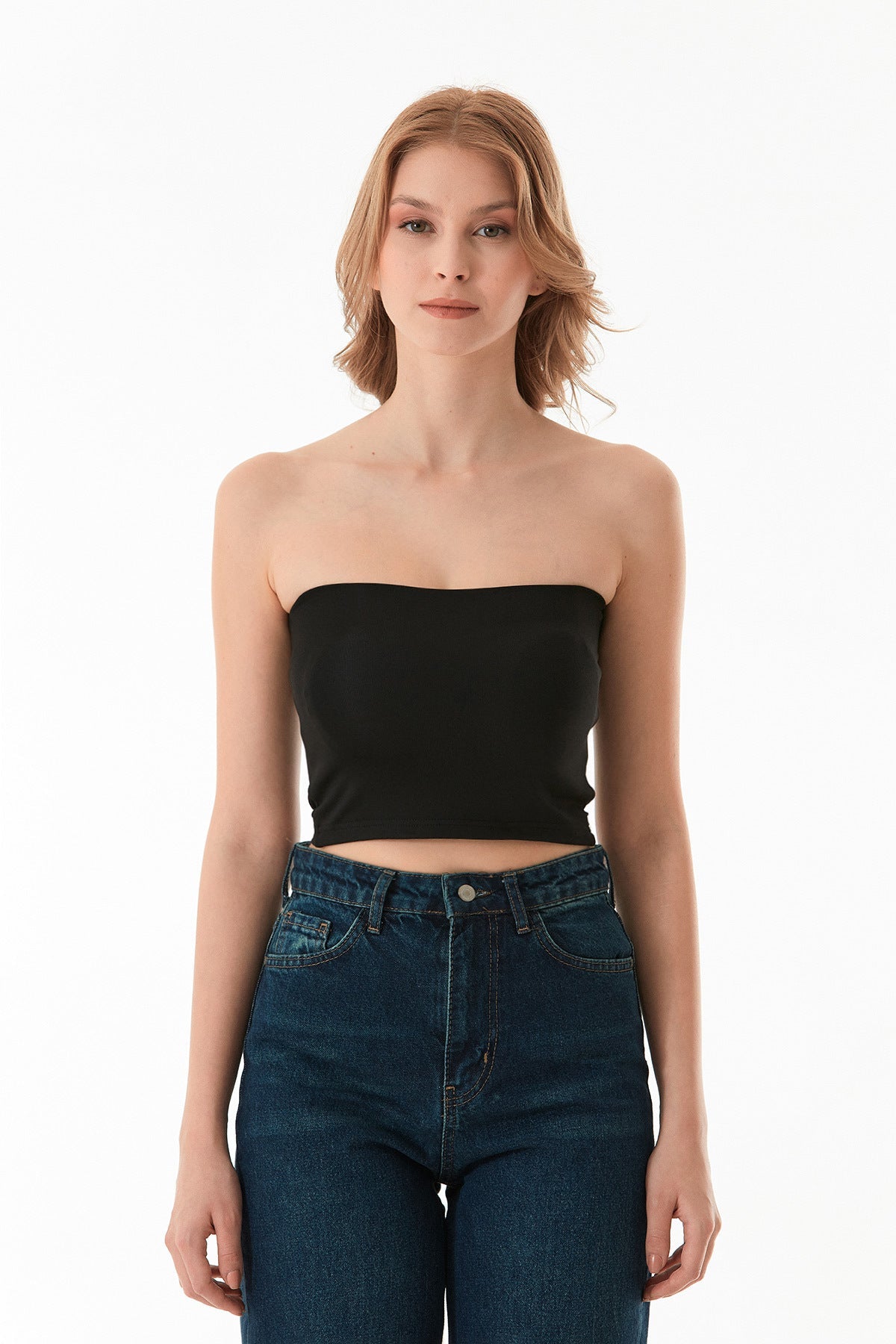 Basic Covered Strapless Bustier - MALLTURK