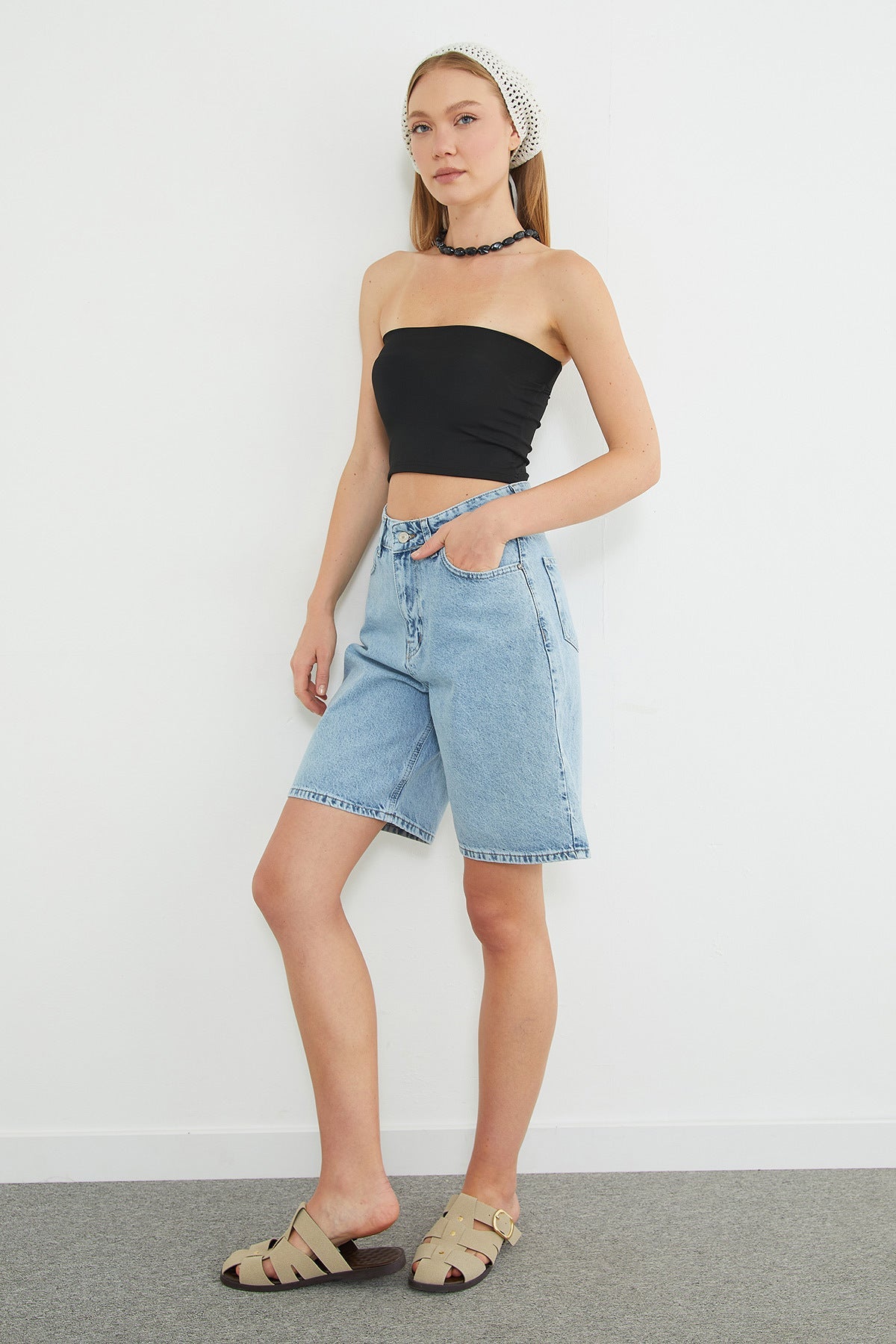 Basic Covered Strapless Bustier - MALLTURK