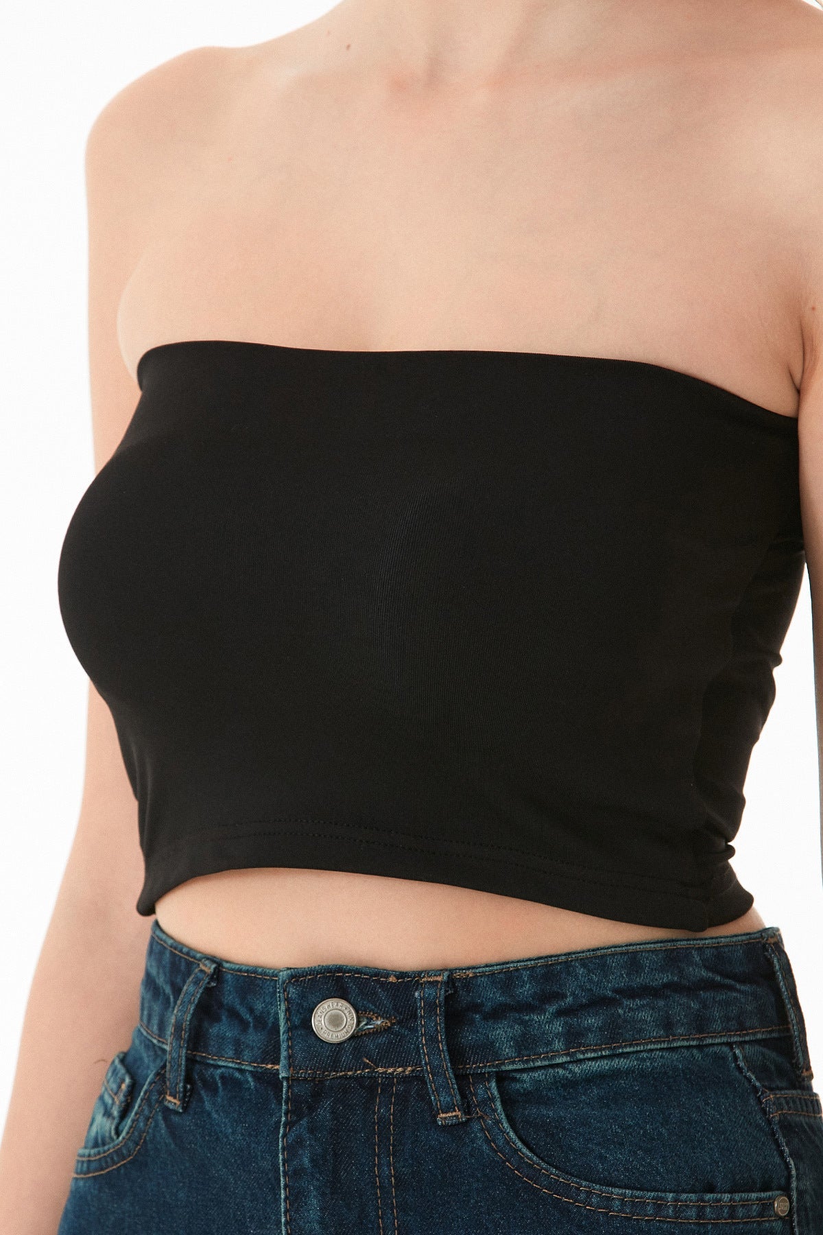 Basic Covered Strapless Bustier - MALLTURK
