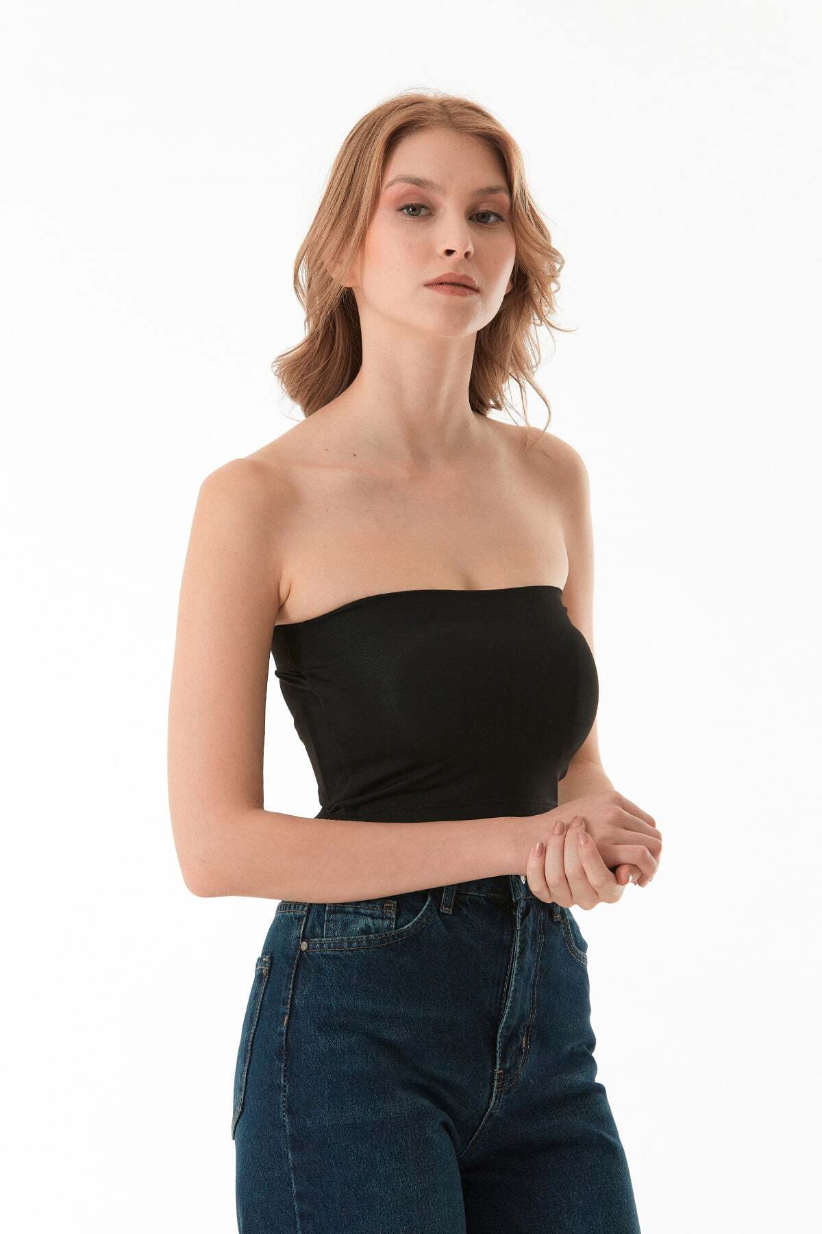 Basic Covered Strapless Bustier - MALLTURK
