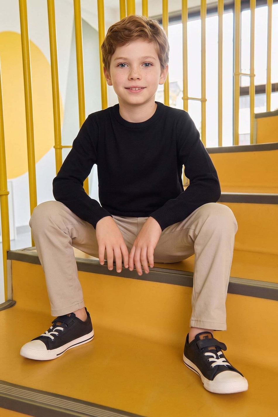 Basic Crew Neck Boys' Knit Sweater - MALLTURK