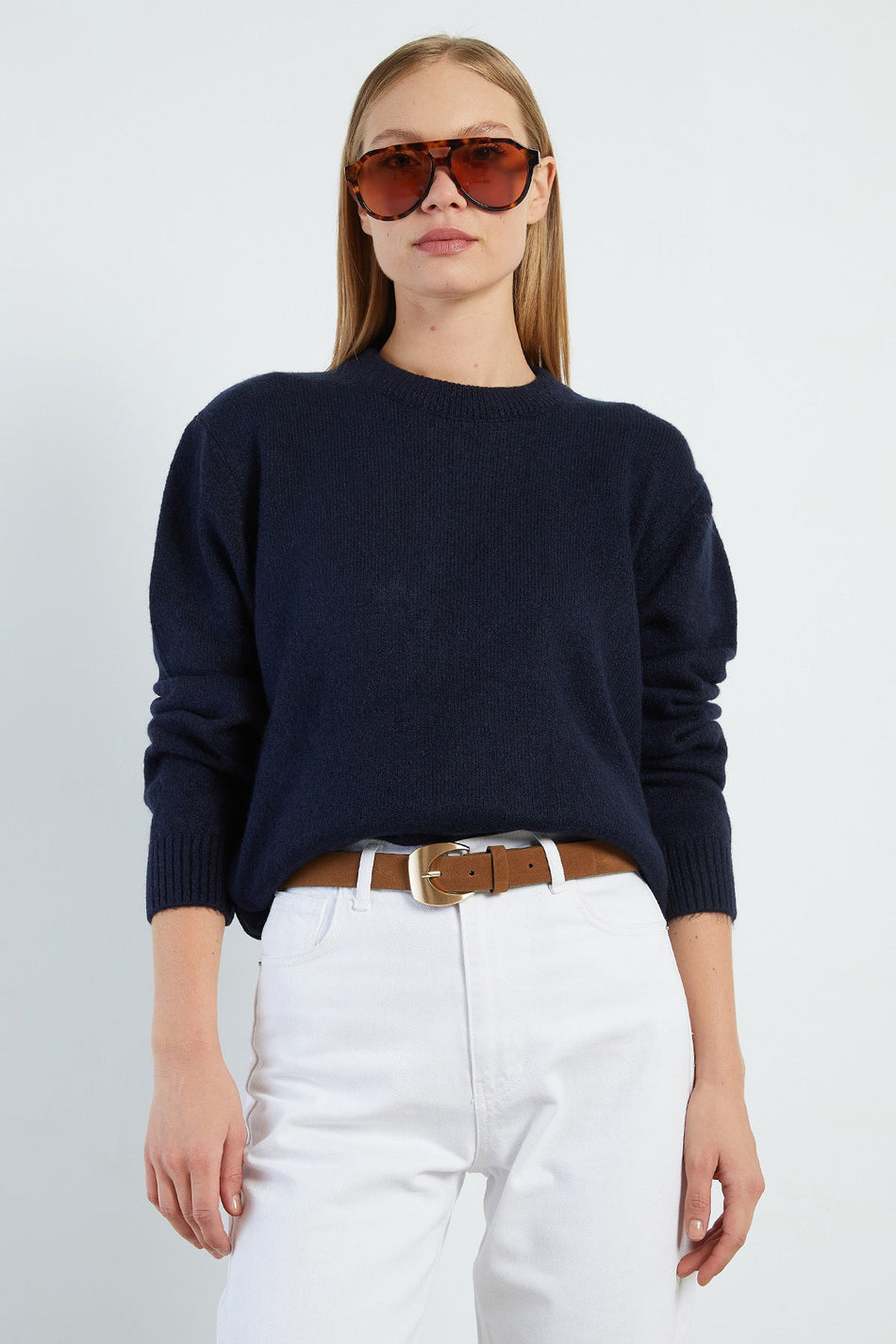 Basic Crew Neck Casual Knit Sweater - MALLTURK