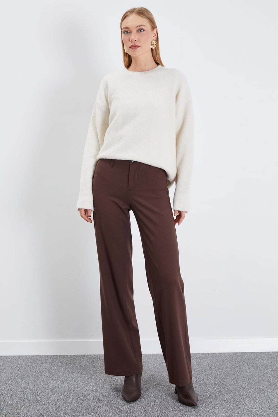 Basic Crew Neck Knitwear Sweater - MALLTURK