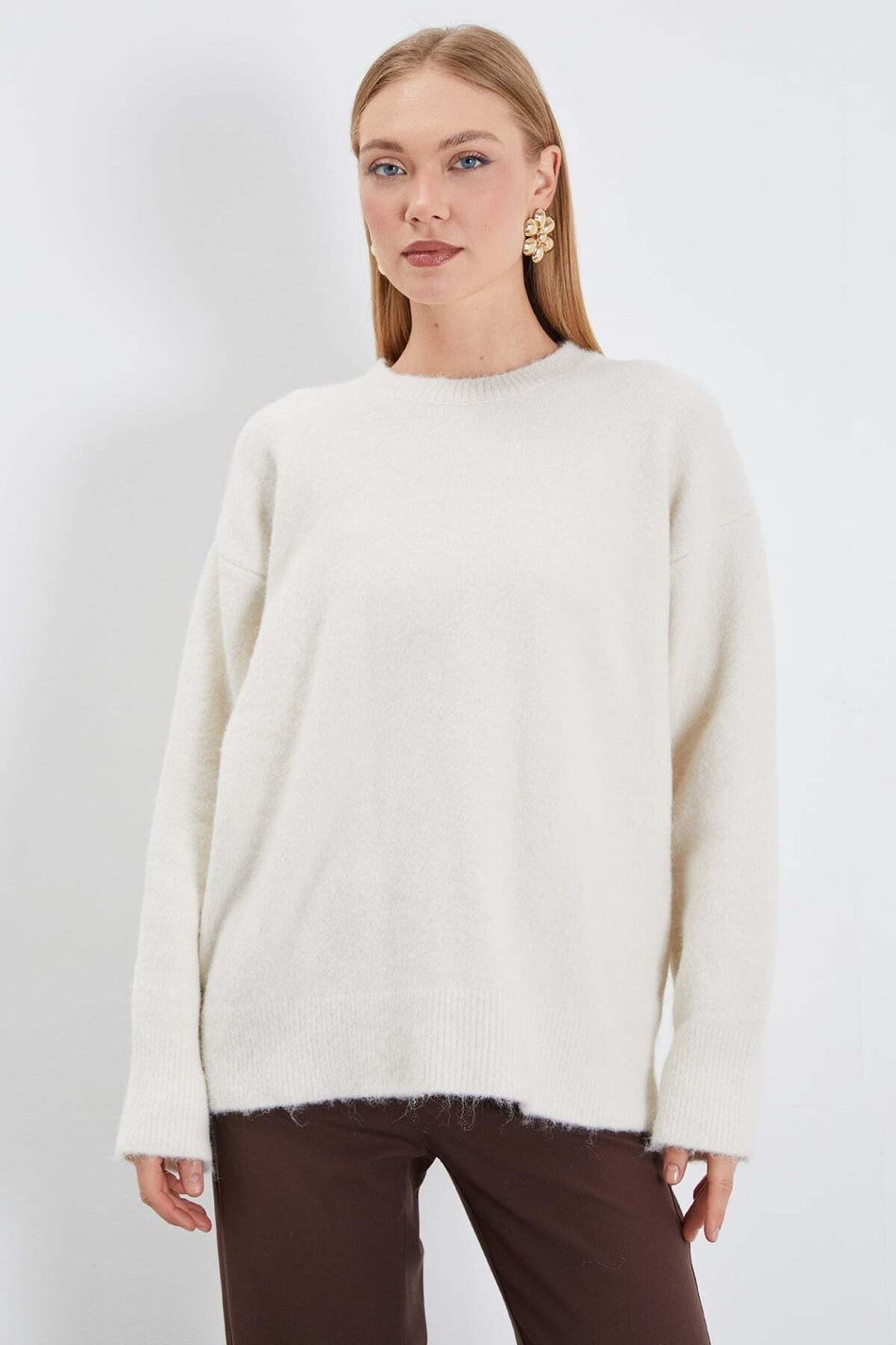 Basic Crew Neck Knitwear Sweater - MALLTURK