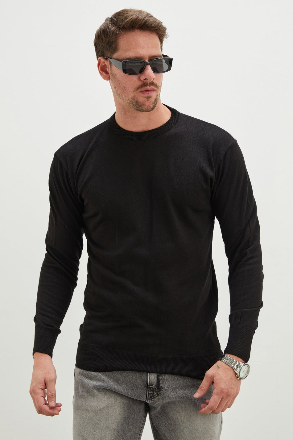 Basic Crew Neck Regular Fit Knitwear Sweater - MALLTURK