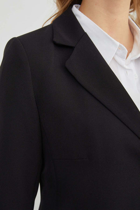 Basic Double-Breasted Collar Slim Fit Jacket - MALLTURK