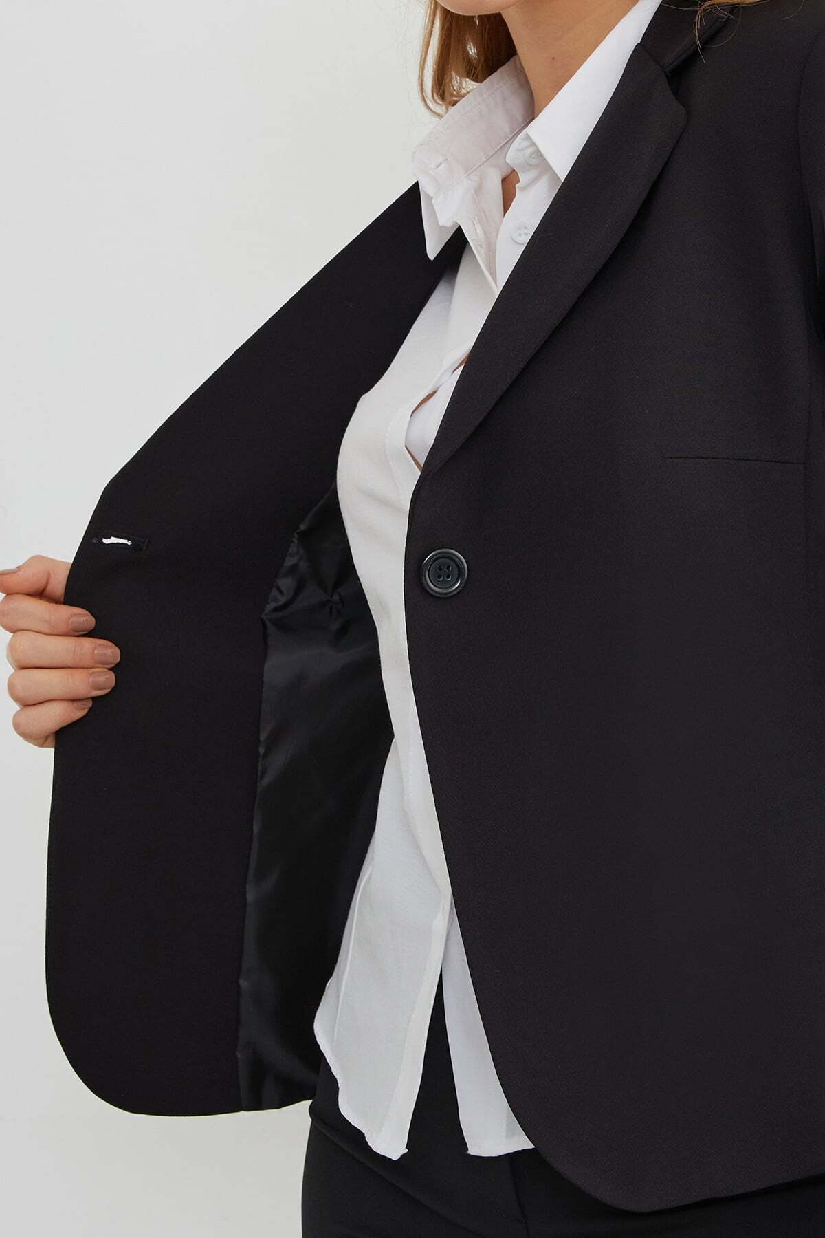 Basic Double-Breasted Collar Slim Fit Jacket - MALLTURK