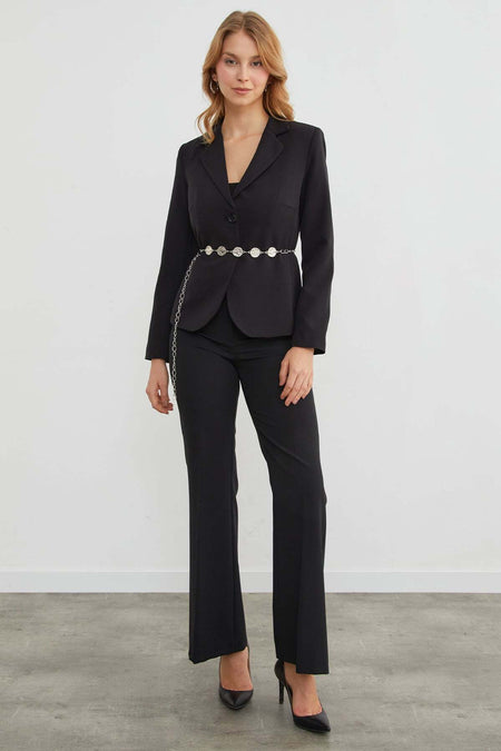 Basic Double-Breasted Collar Slim Fit Jacket - MALLTURK