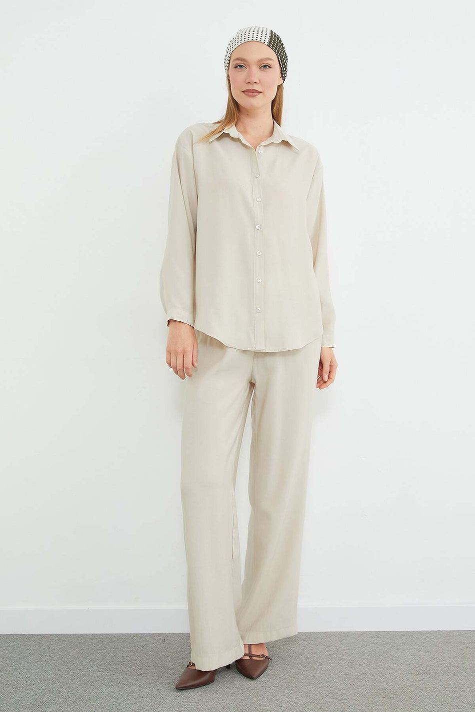 Basic Elastic Waistband 2-Piece Set - MALLTURK