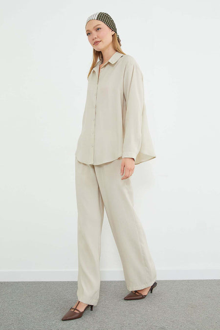 Basic Elastic Waistband 2-Piece Set - MALLTURK