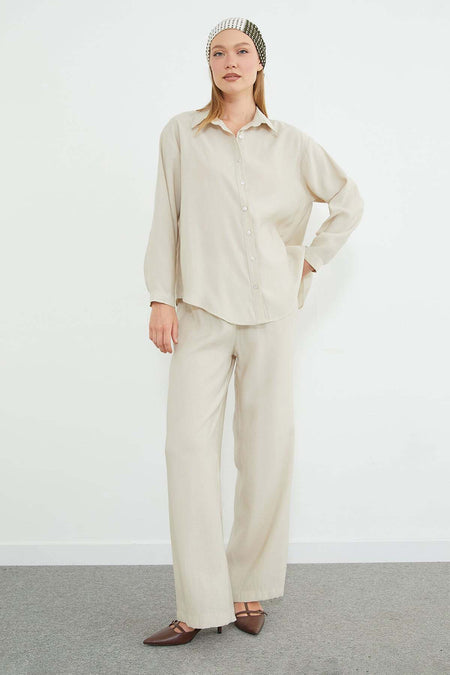 Basic Elastic Waistband 2-Piece Set - MALLTURK