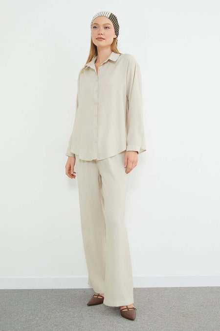 Basic Elastic Waistband 2-Piece Set - MALLTURK