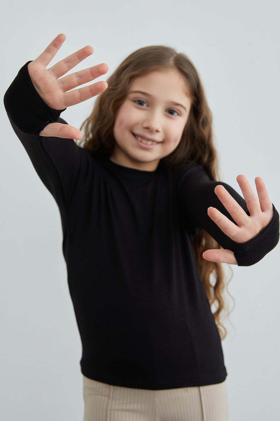 Basic Finger-Loop Modal Girls' Bodysuit - MALLTURK