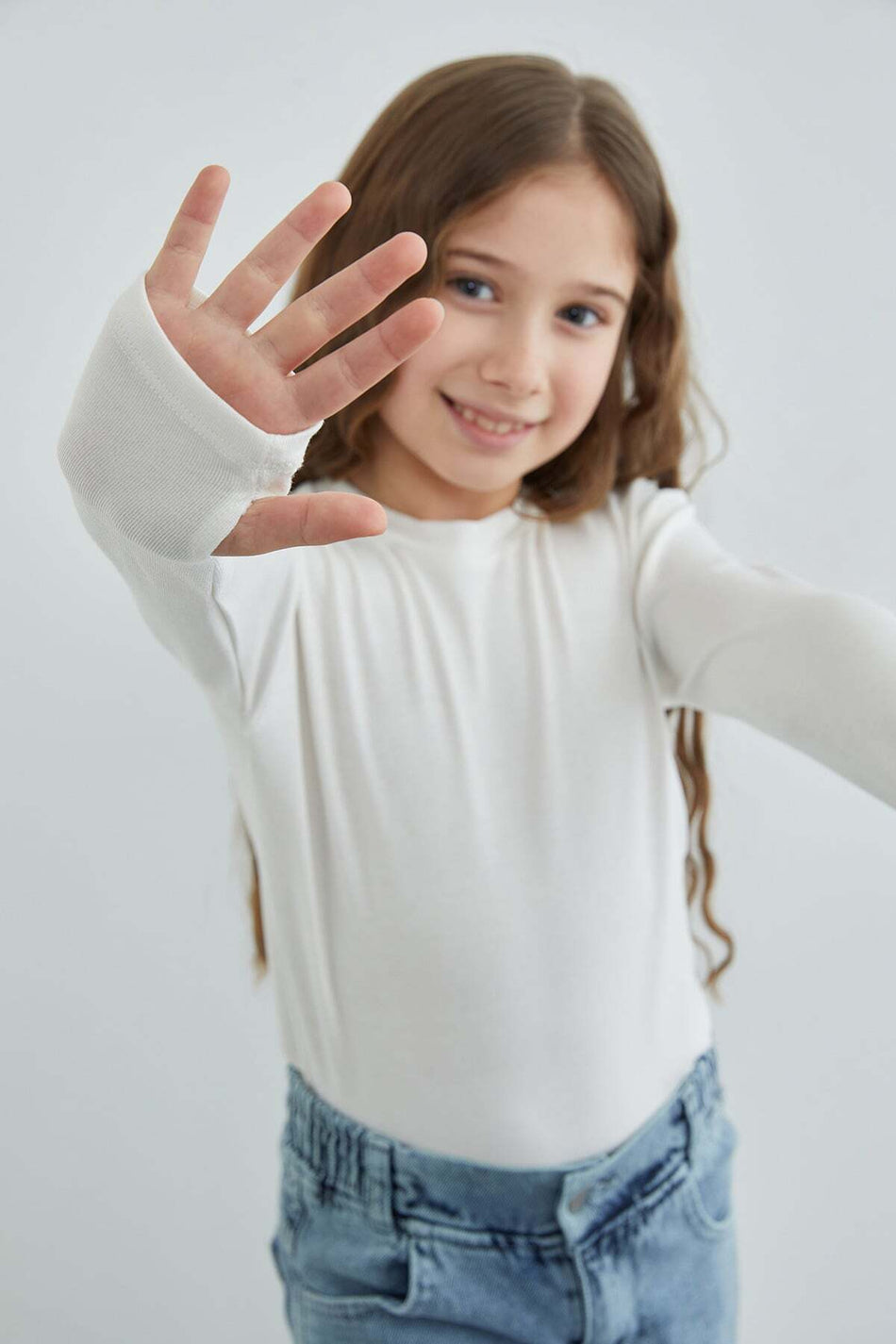 Basic Finger-Loop Modal Girls' Bodysuit - MALLTURK