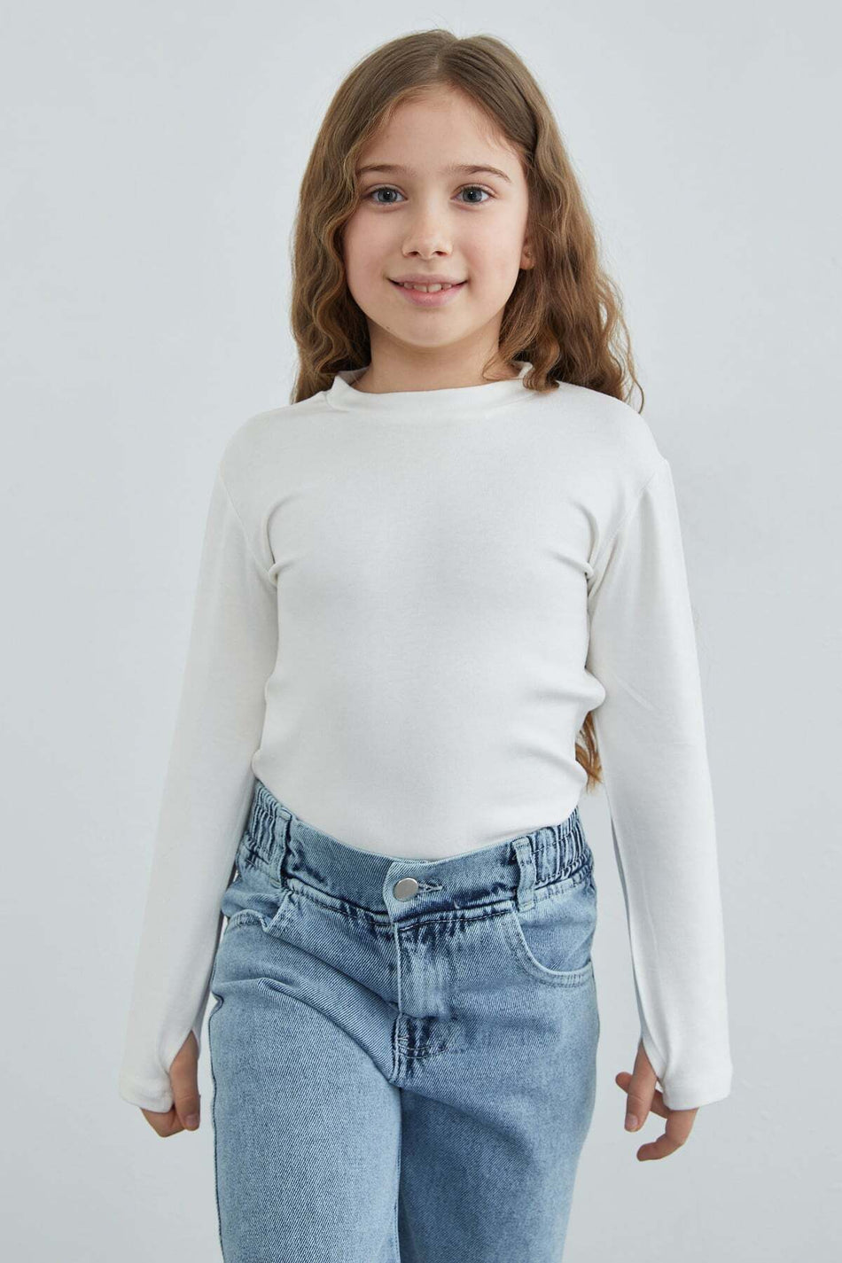 Basic Finger-Loop Modal Girls' Bodysuit - MALLTURK
