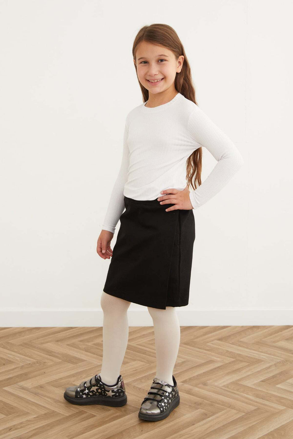 Basic Girl's Shorts Skirt with Elastic Waist - MALLTURK