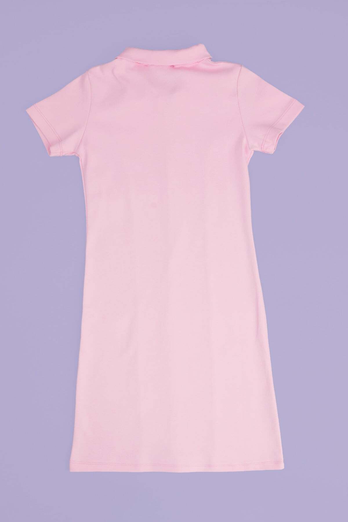 Basic Half-Zip Polo Collar Girls' Dress - MALLTURK