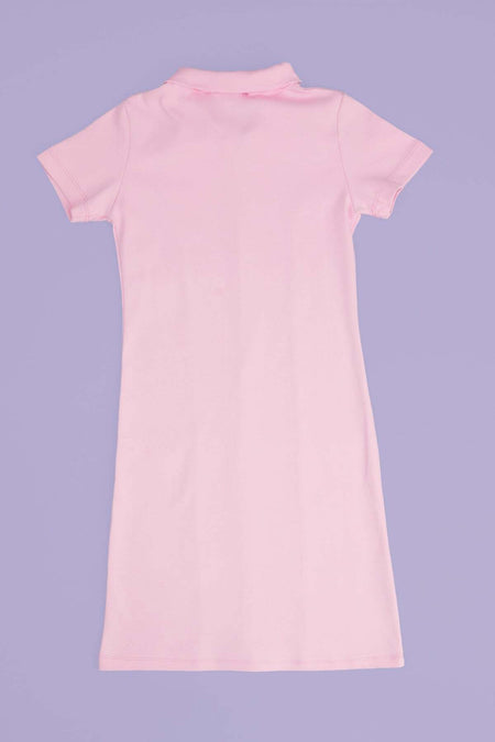 Basic Half-Zip Polo Collar Girls' Dress - MALLTURK