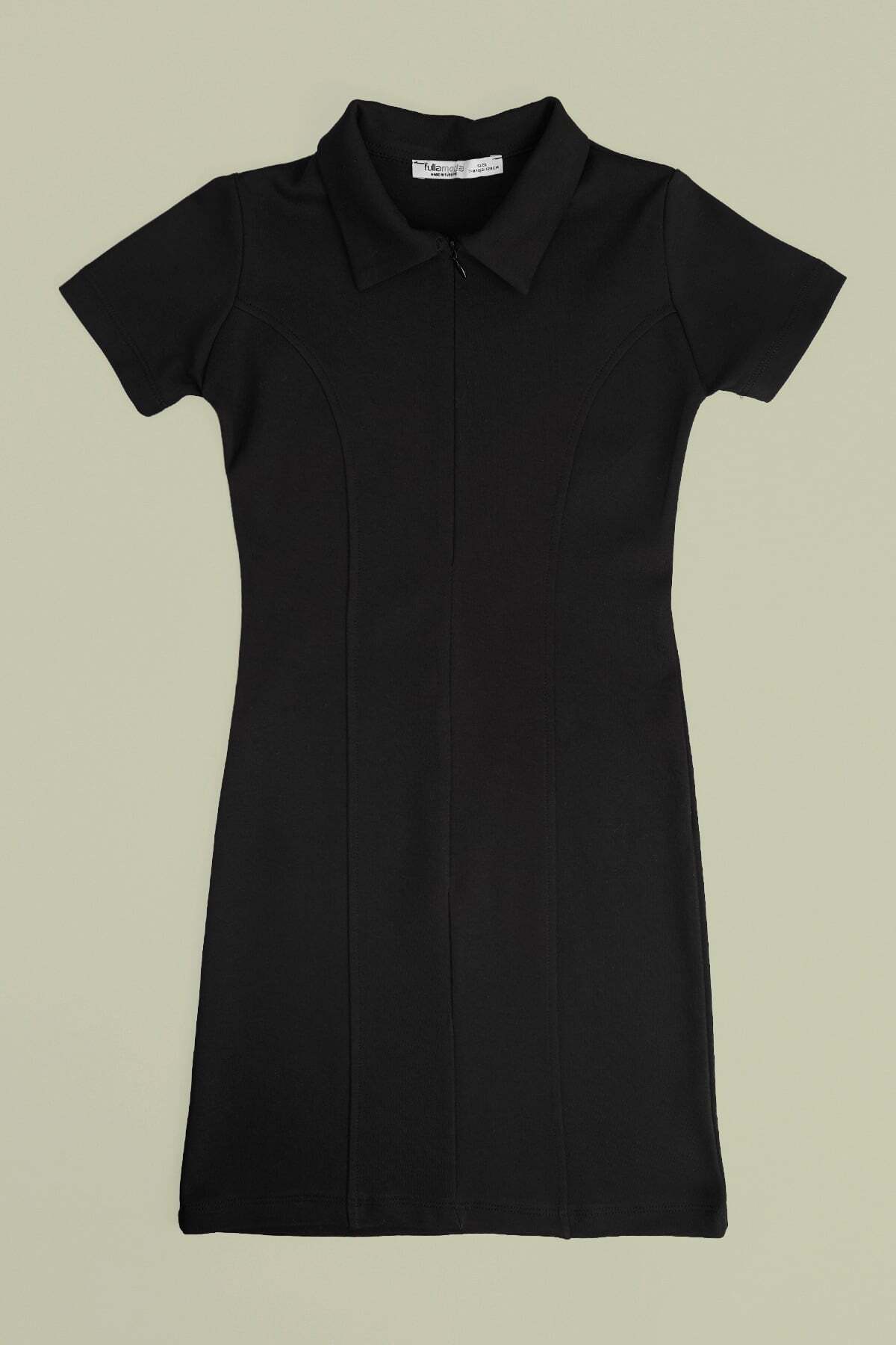 Basic Half-Zip Polo Collar Girls' Dress - MALLTURK