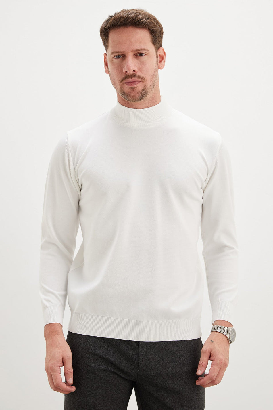 Basic High Collar Knitwear Sweater - MALLTURK
