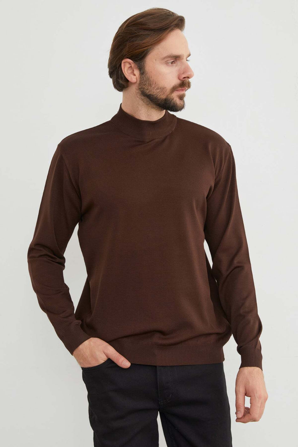 Basic High Collar Knitwear Sweater - MALLTURK