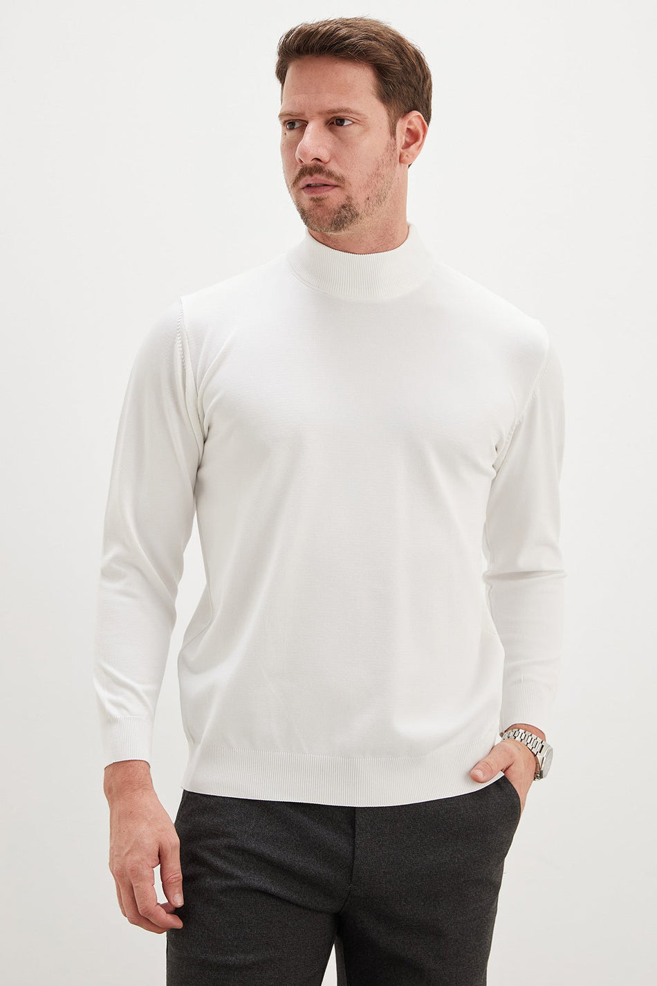 Basic High Collar Knitwear Sweater - MALLTURK