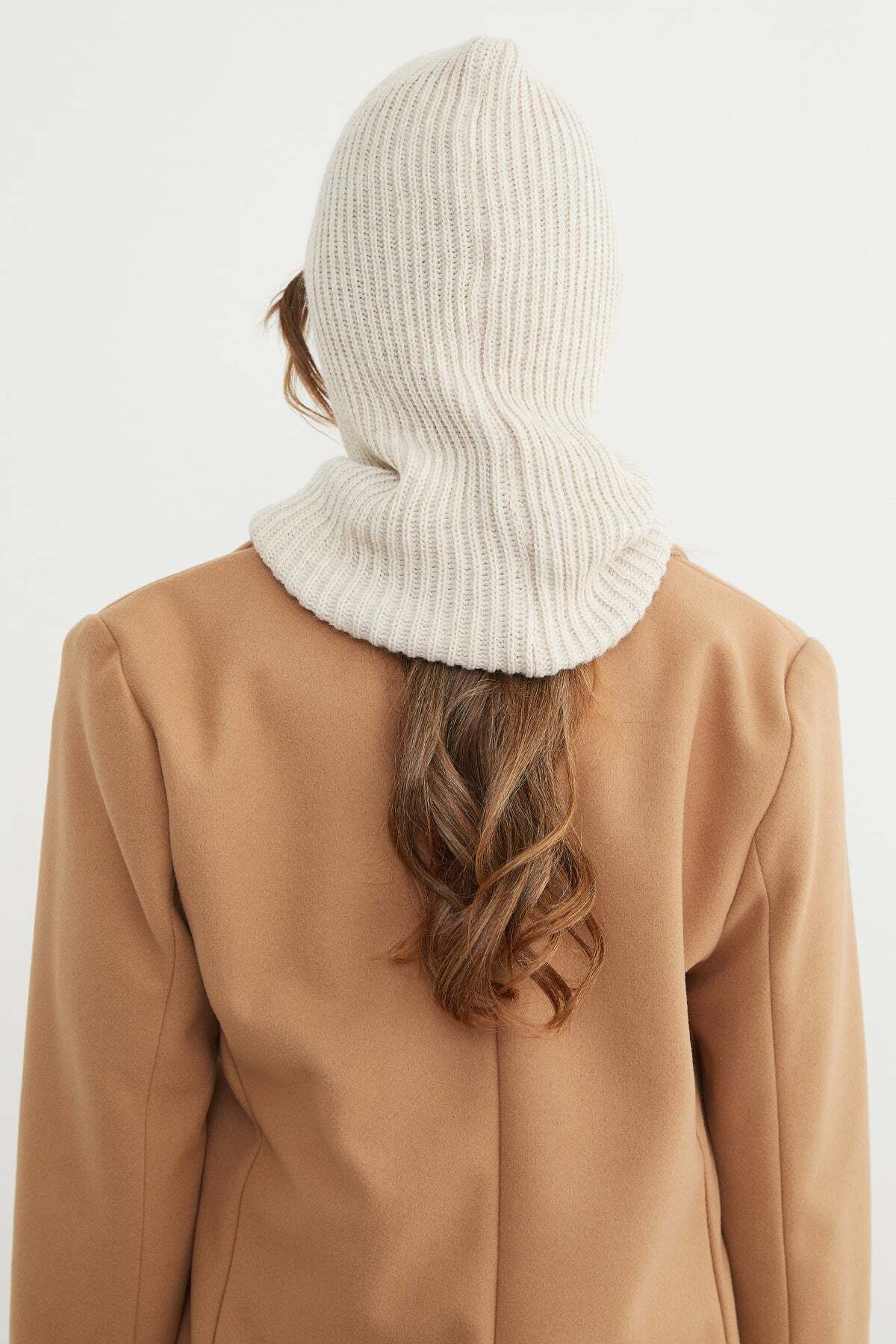 Basic Lace-Up Knitwear Balaklava Beanie - MALLTURK