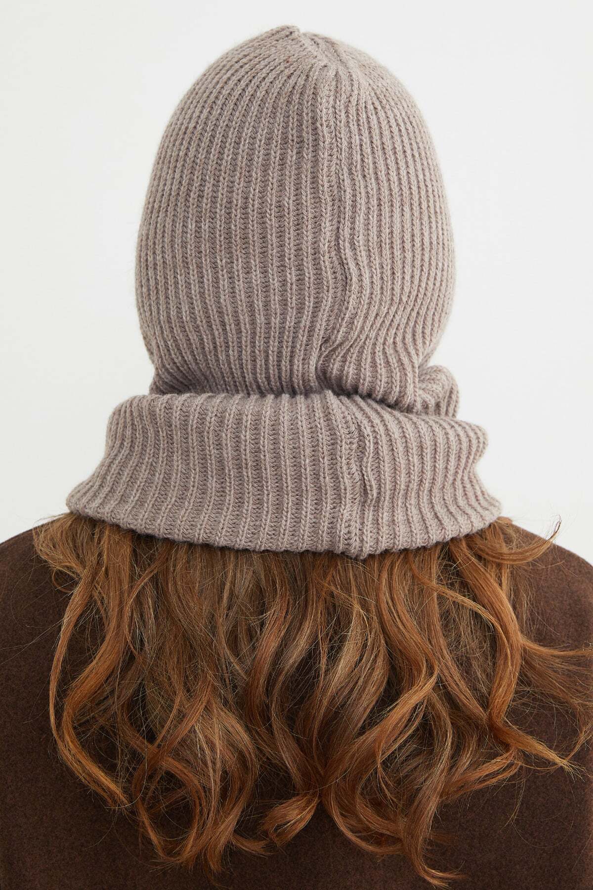 Basic Lace-Up Knitwear Balaklava Beanie - MALLTURK